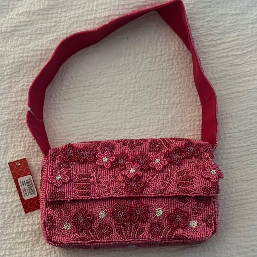 Kelly & Katie Pink Beaded Shoulder Bag